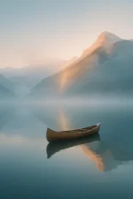 Serene Canoe Reflection | Canvas