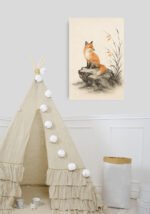 Fox on a Rock | Canvas - Image 2