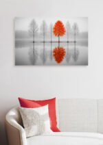 Vibrant Birch Reflection | Canvas - Image 2