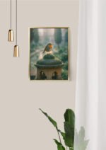 Robin on Mossy Lantern | Poster - Image 2